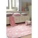 Alfombra Lavable Polka Dots Rosa-Blanco